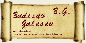 Budisav Galešev vizit kartica